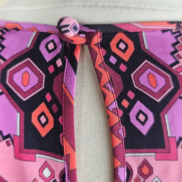 Emilio Pucci Pink Signed Print Stretch Silk Dress Size 8 - Picture 14 of 14